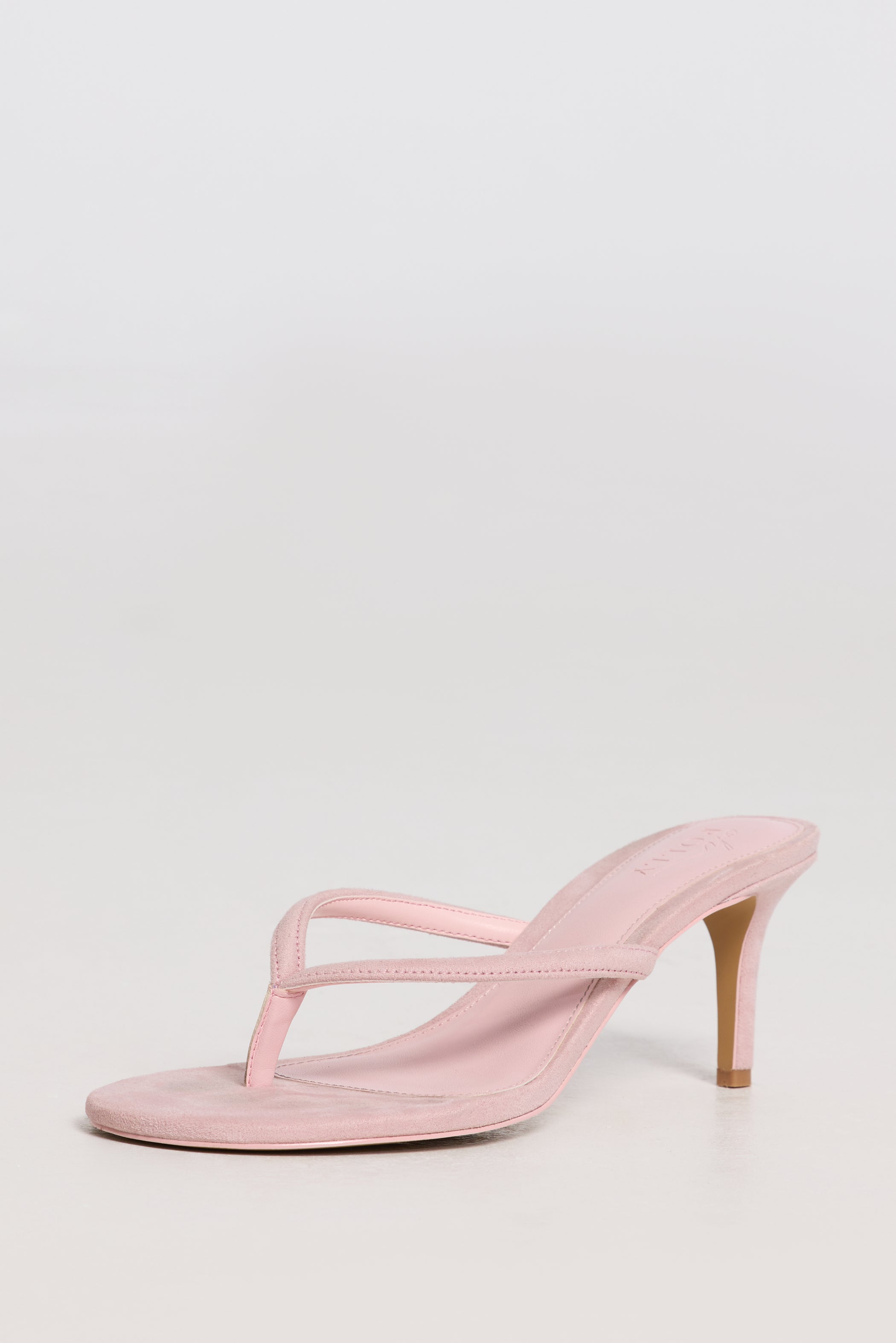 Heeled Thong Sandals in Pink
