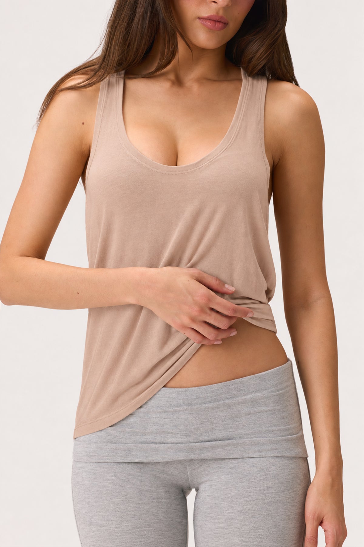 ⁣⁢ButterCloud™ Slouchy Tanktop in Oatmeal⁤⁣