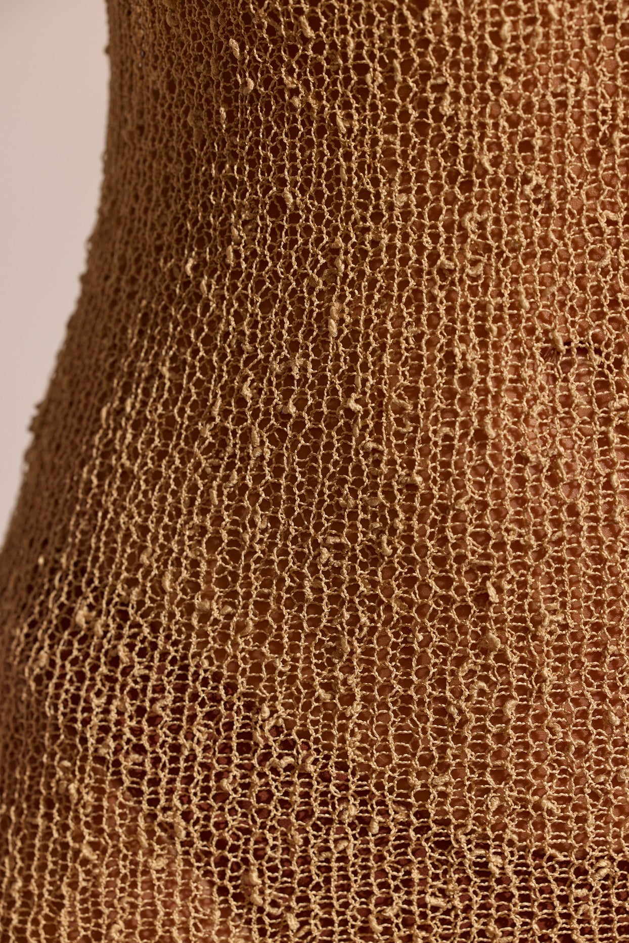 Resort Wear Crochet Knit Beach Mini Dress in Toffee Oh Polly