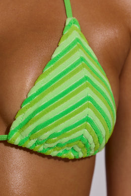 Trójkątny top od bikini w zielony nadruk