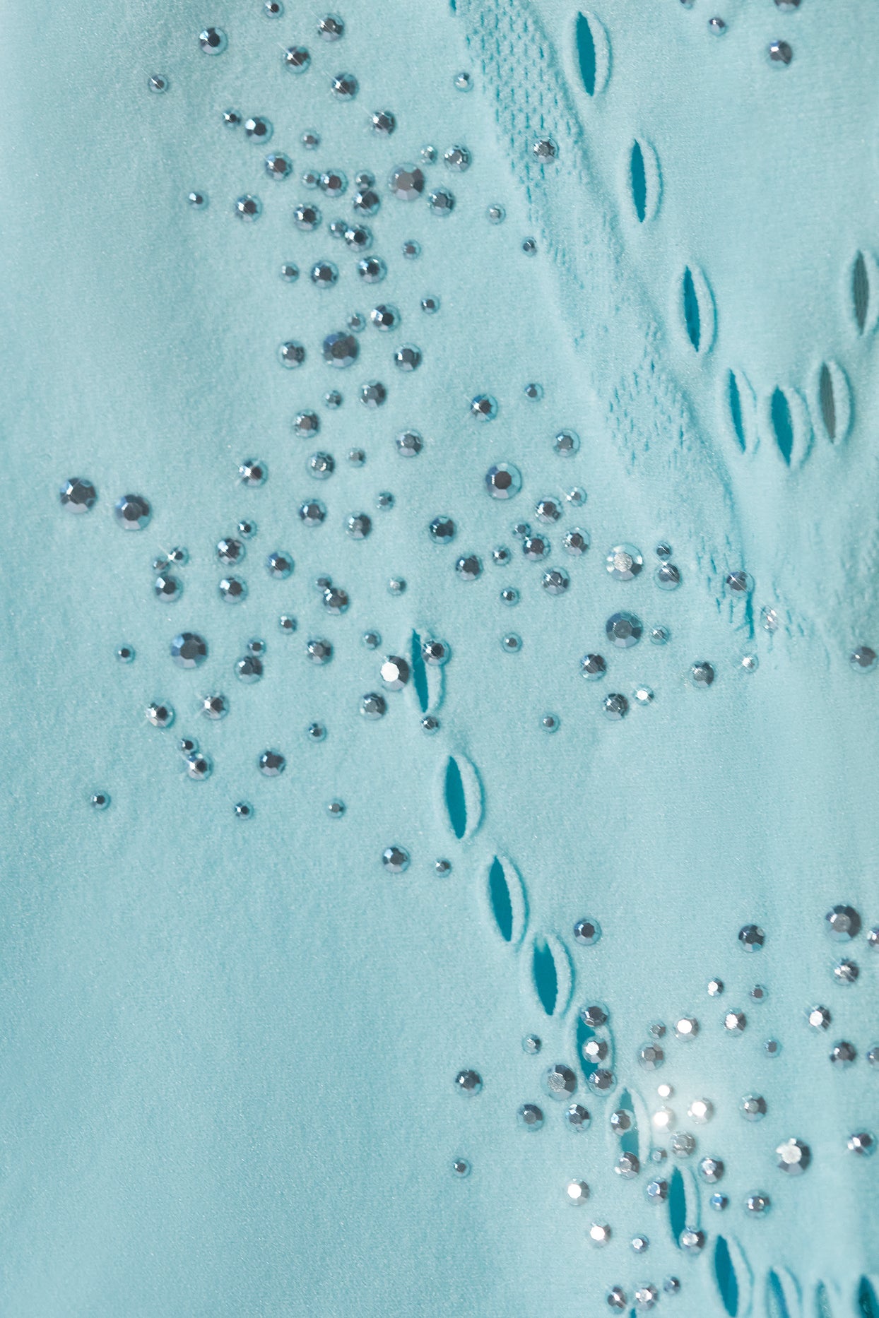 Ozdobna góra od bikini z krzyżowanymi paskami w kolorze lodowego błękitu