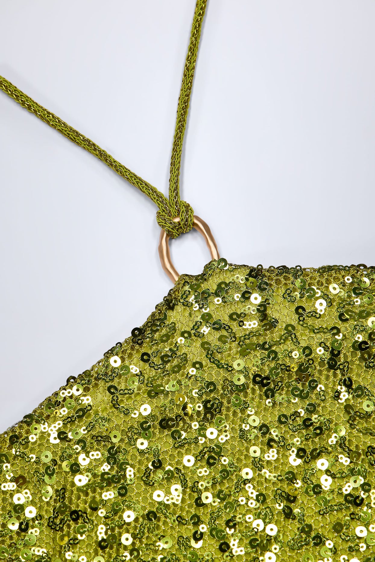 Embellished Hardware-Detail Strappy Maxi Skirt in Olive Green - 7