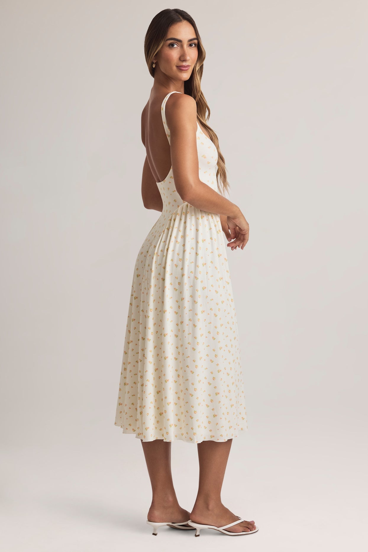 Modal A-Line Midaxi Dress in Floral Print - 4