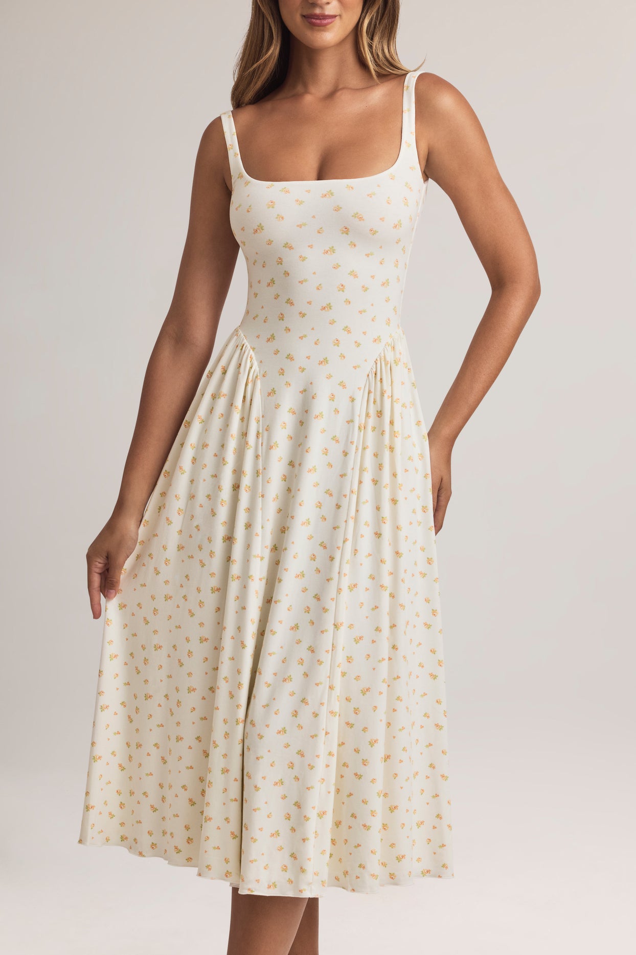 Modal A-Line Midaxi Dress in Floral Print - 6