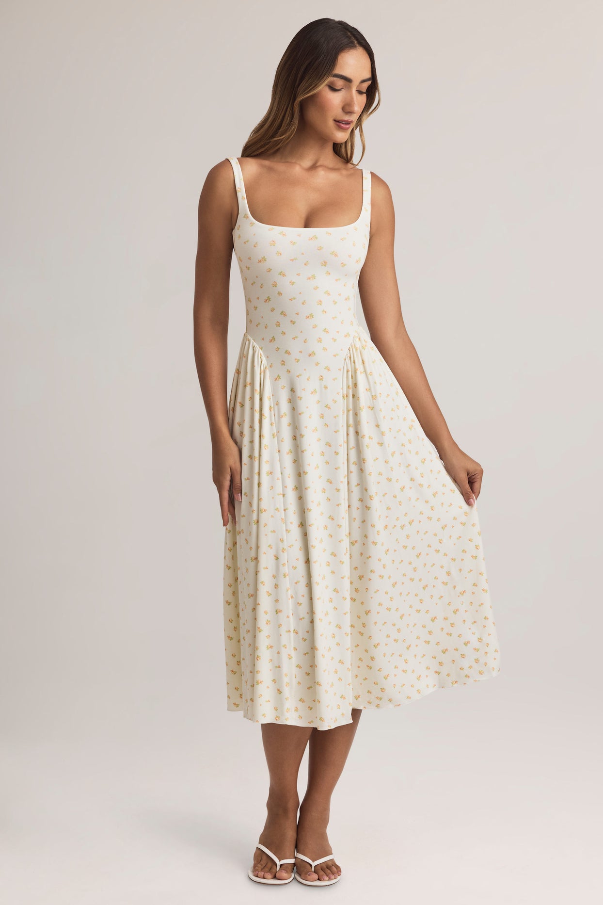 Modal A-Line Midaxi Dress in Floral Print - 8