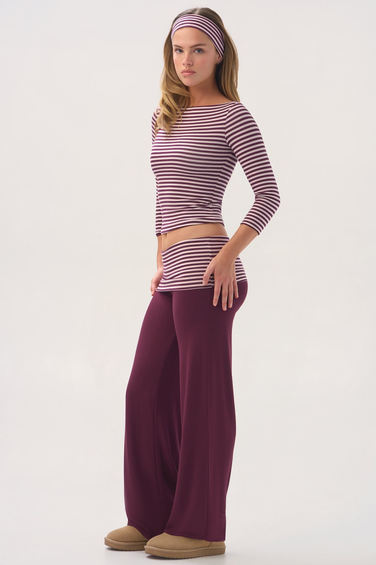 ButterCloud™ Wide-Leg Trousers in Plum