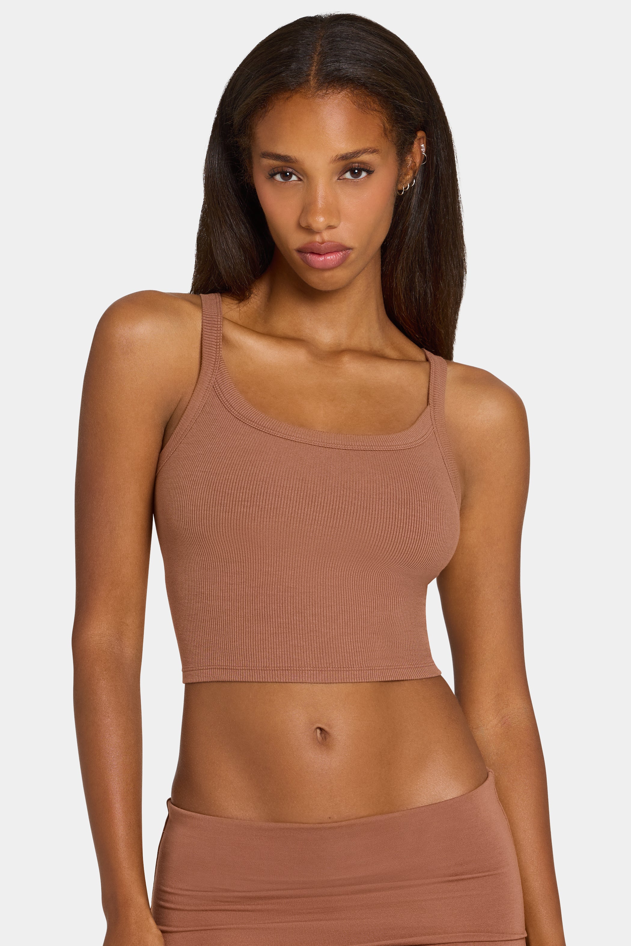 ButterCloud™ Built-In Bra Tank Top in Cocoa