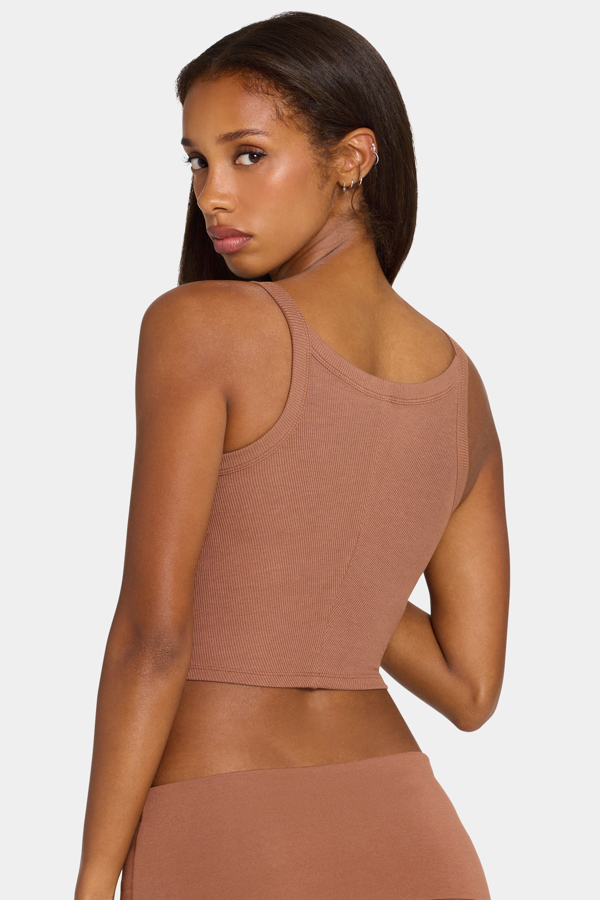 ButterCloud™ Built-In Bra Tank Top in Cocoa