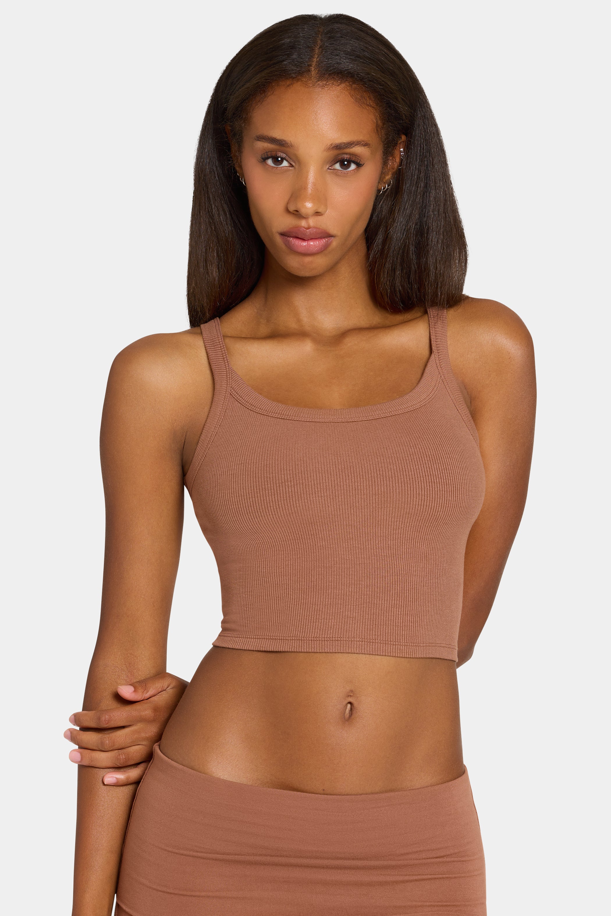 ButterCloud™ Built-In Bra Tank Top in Cocoa