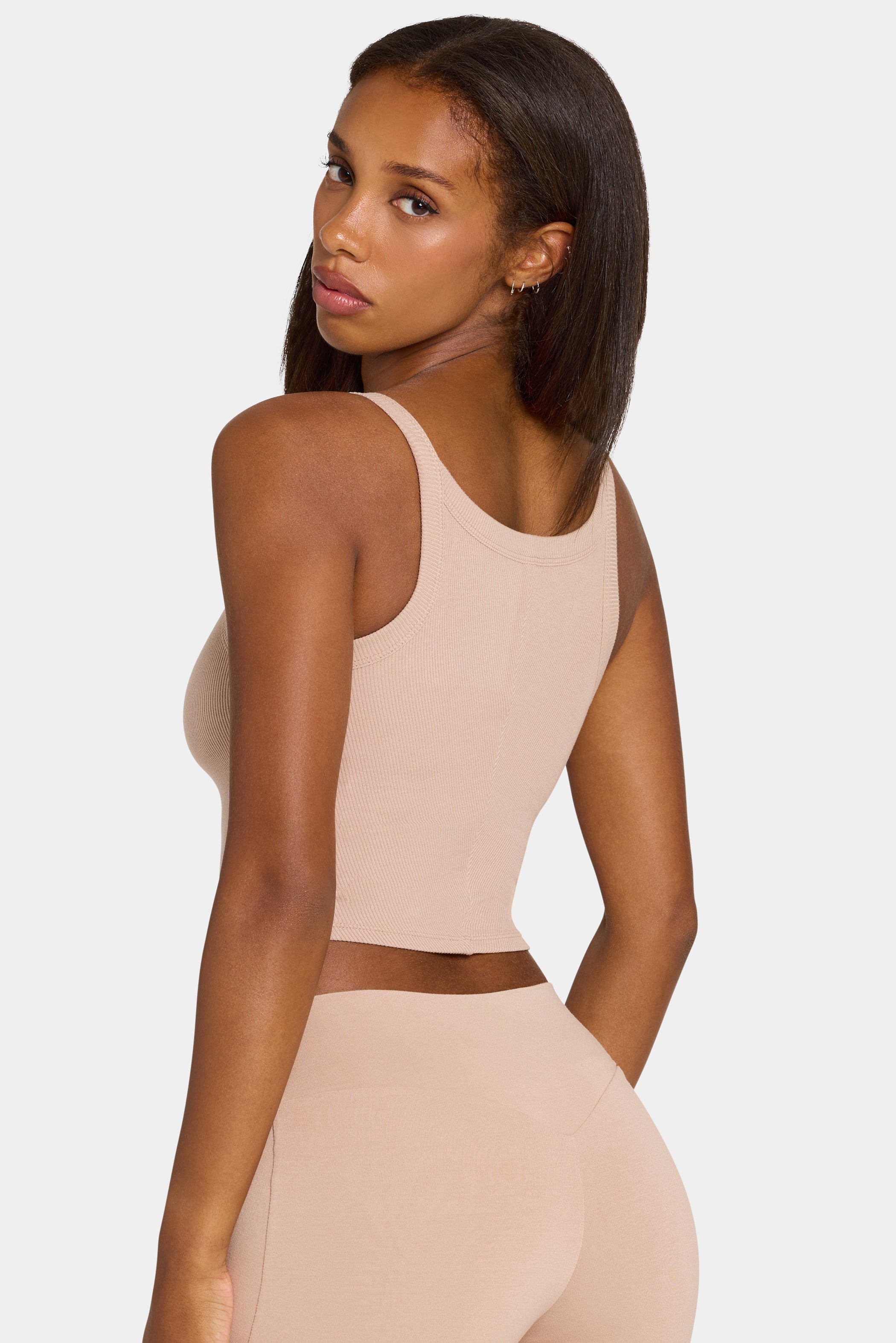 ButterCloud™ Built-In Bra Tank Top in Oatmeal