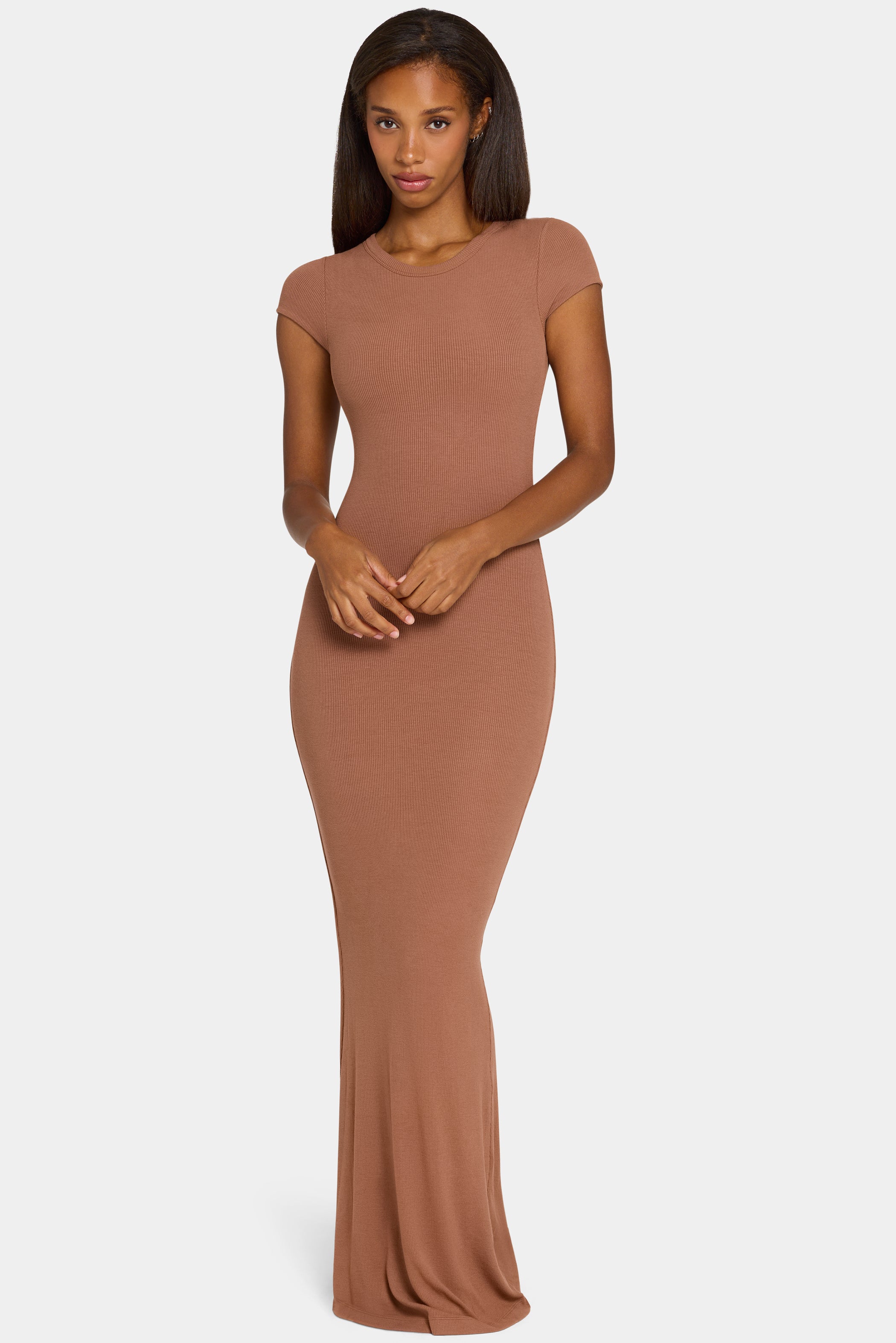 ButterCloud™ Cap Sleeve Maxi Dress in Cocoa