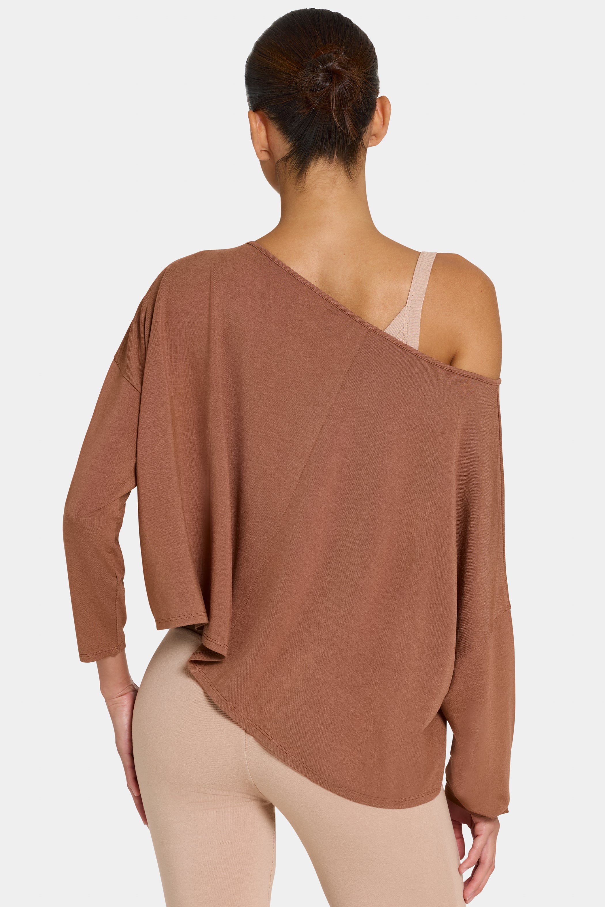 ButterCloud™ Slouchy Off-Shoulder Top in Cocoa