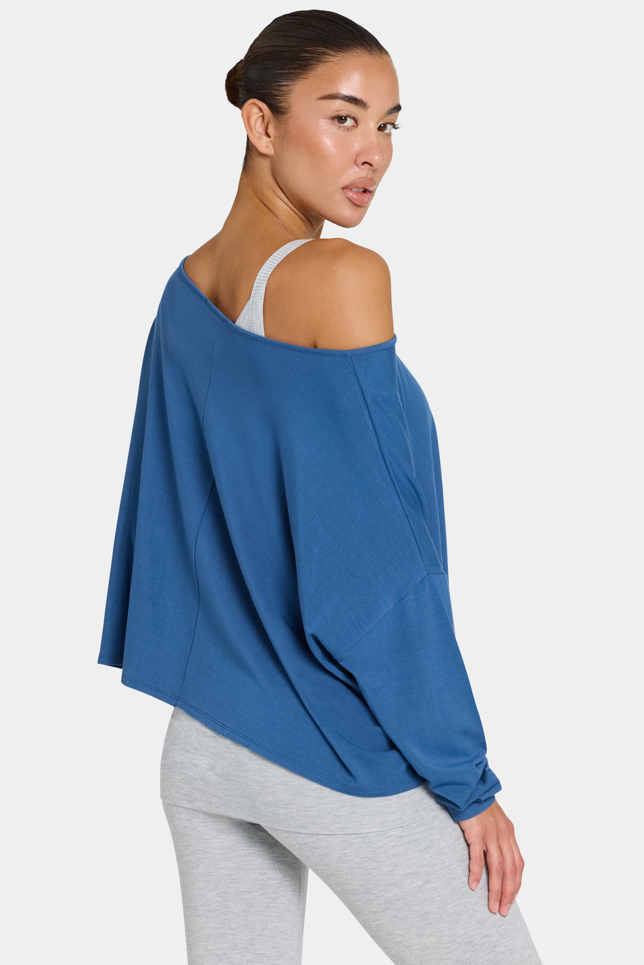 ButterCloud™ Slouchy Off-Shoulder Top in Marine