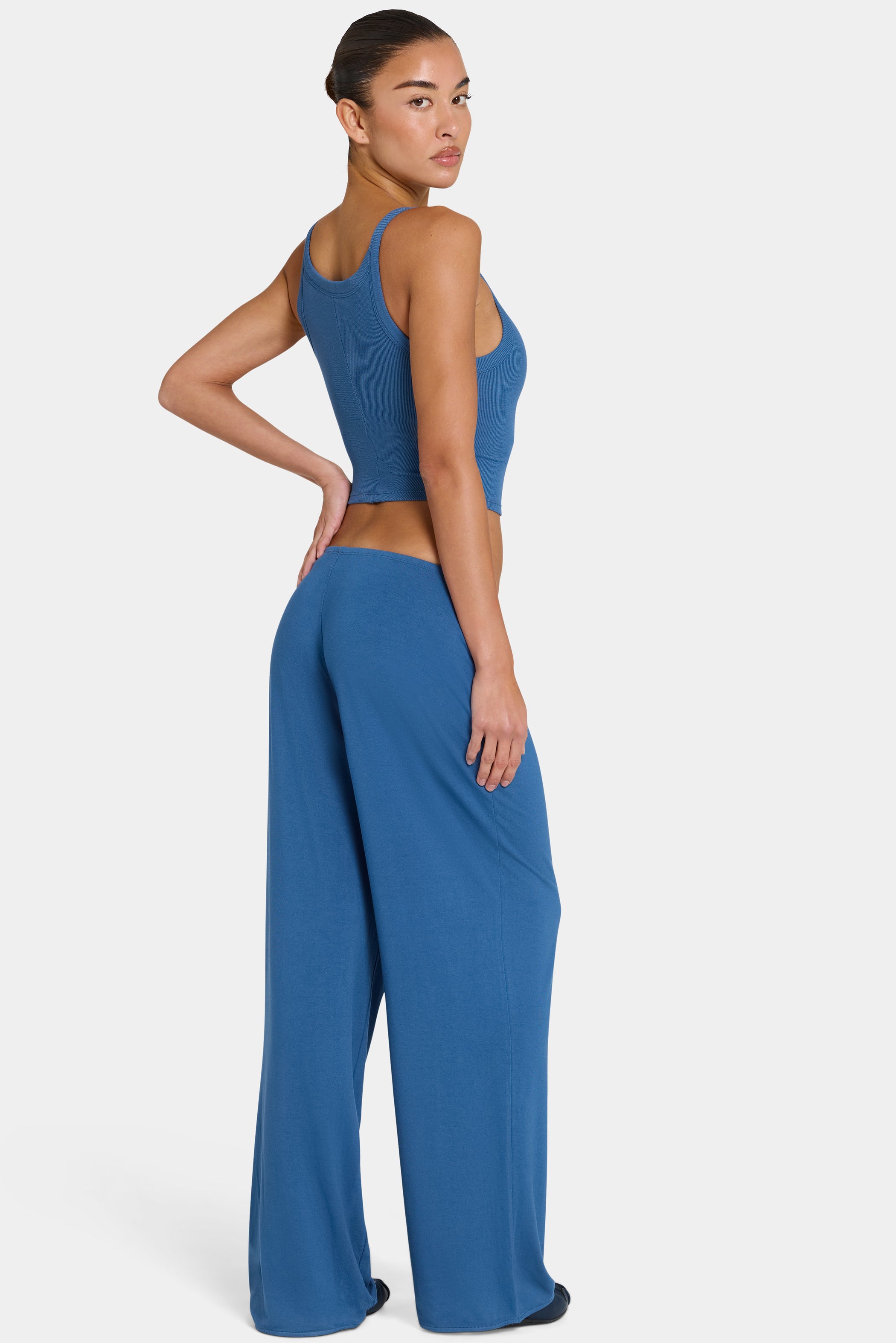 ButterCloud™ Tie-Waist Wide-Leg Trousers in Marine