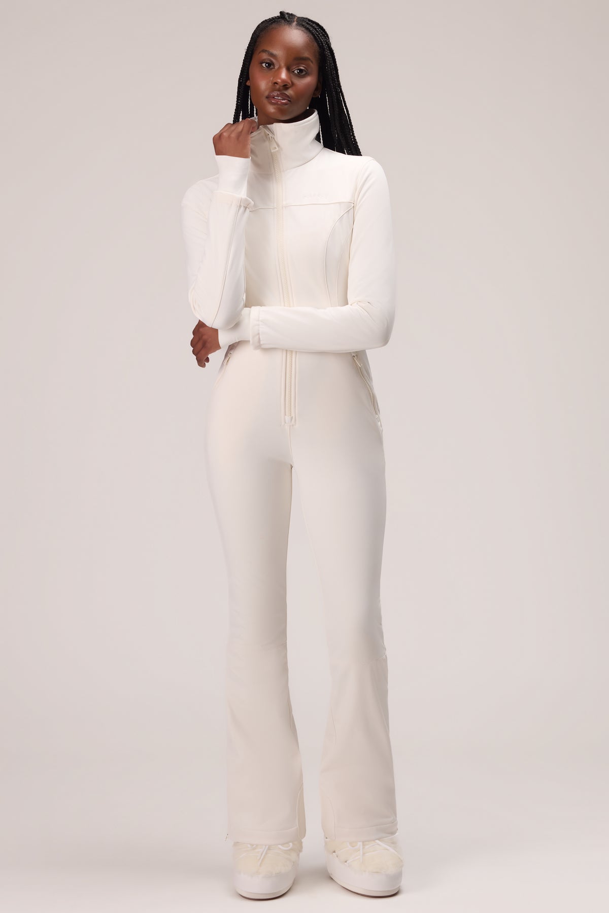 Faux Fur Ski Suit in Snow Leopard