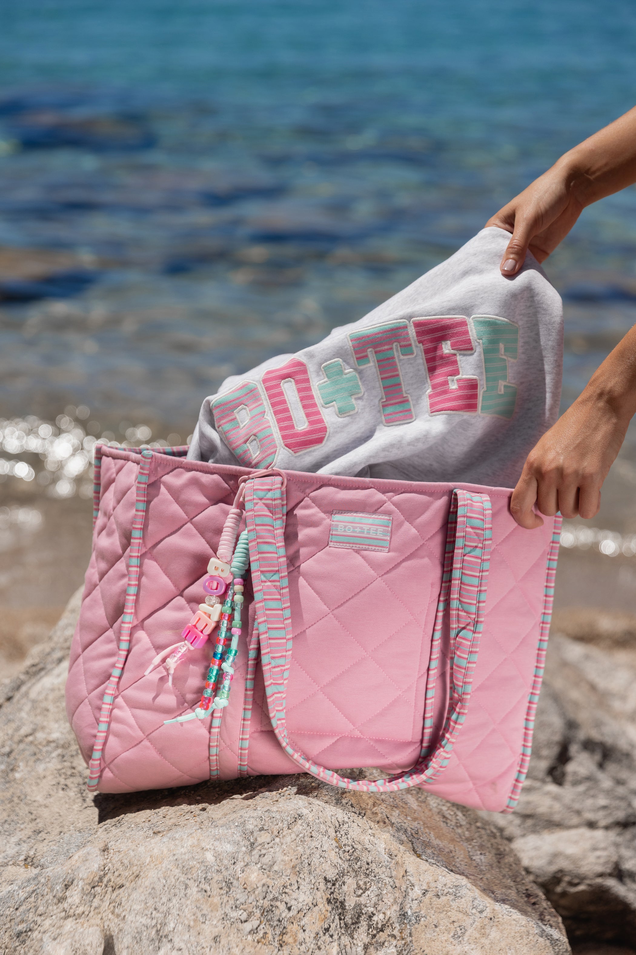 Jersey Tote Bag in Sweet Pink - 1