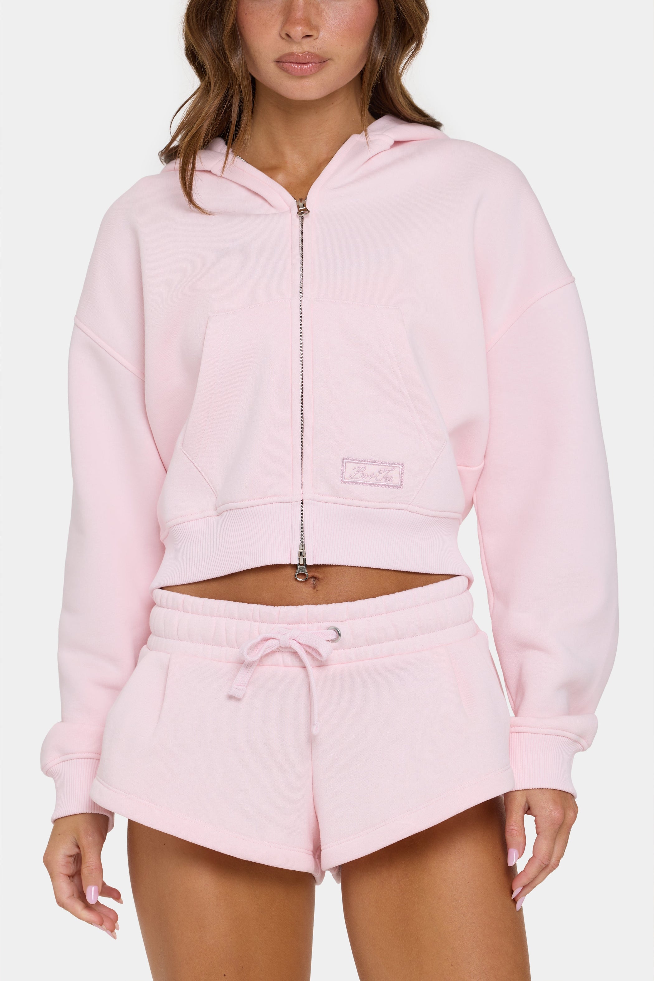 Oversized Zip-Up Hoodie in Sorbet - 2