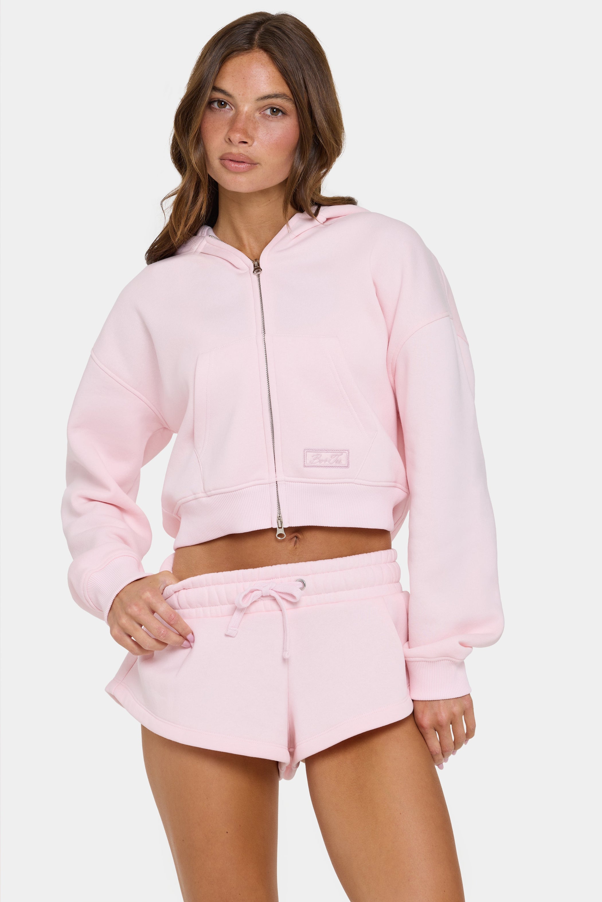 Oversized Zip-Up Hoodie in Sorbet - 1