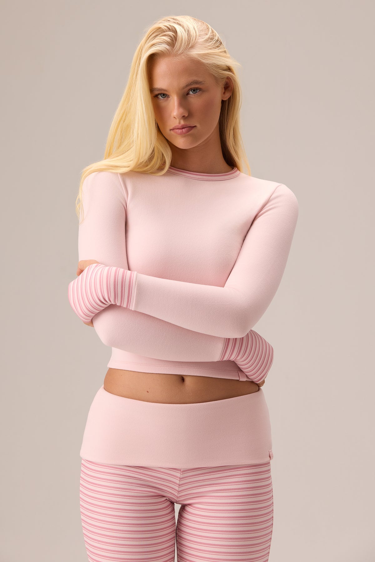 Plush Jersey Long-Sleeve Top in Ballet - 2