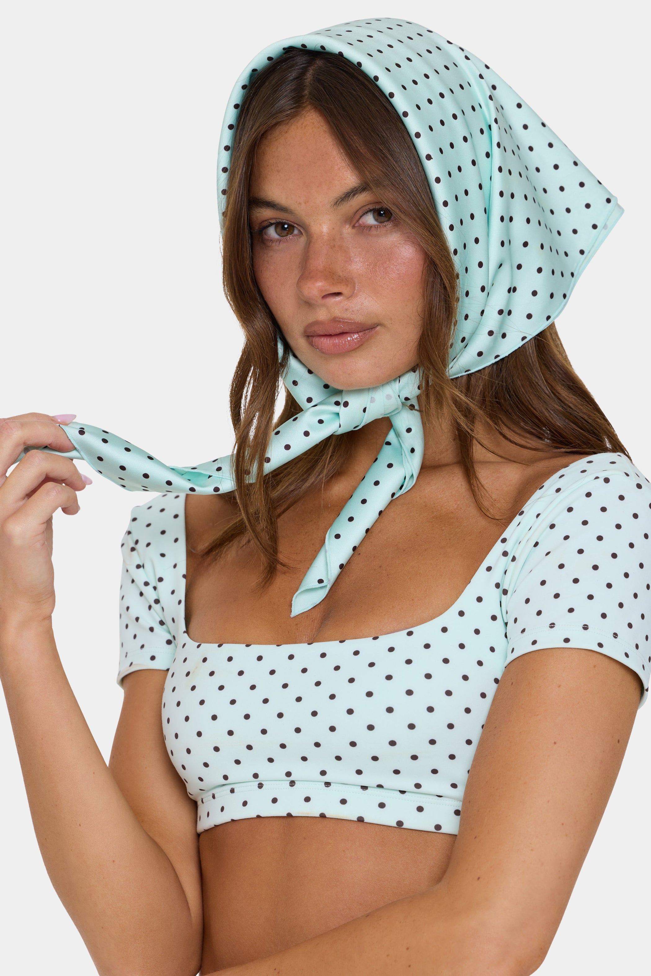 Satin Multi-Way Scarf in Mint Chip - 1