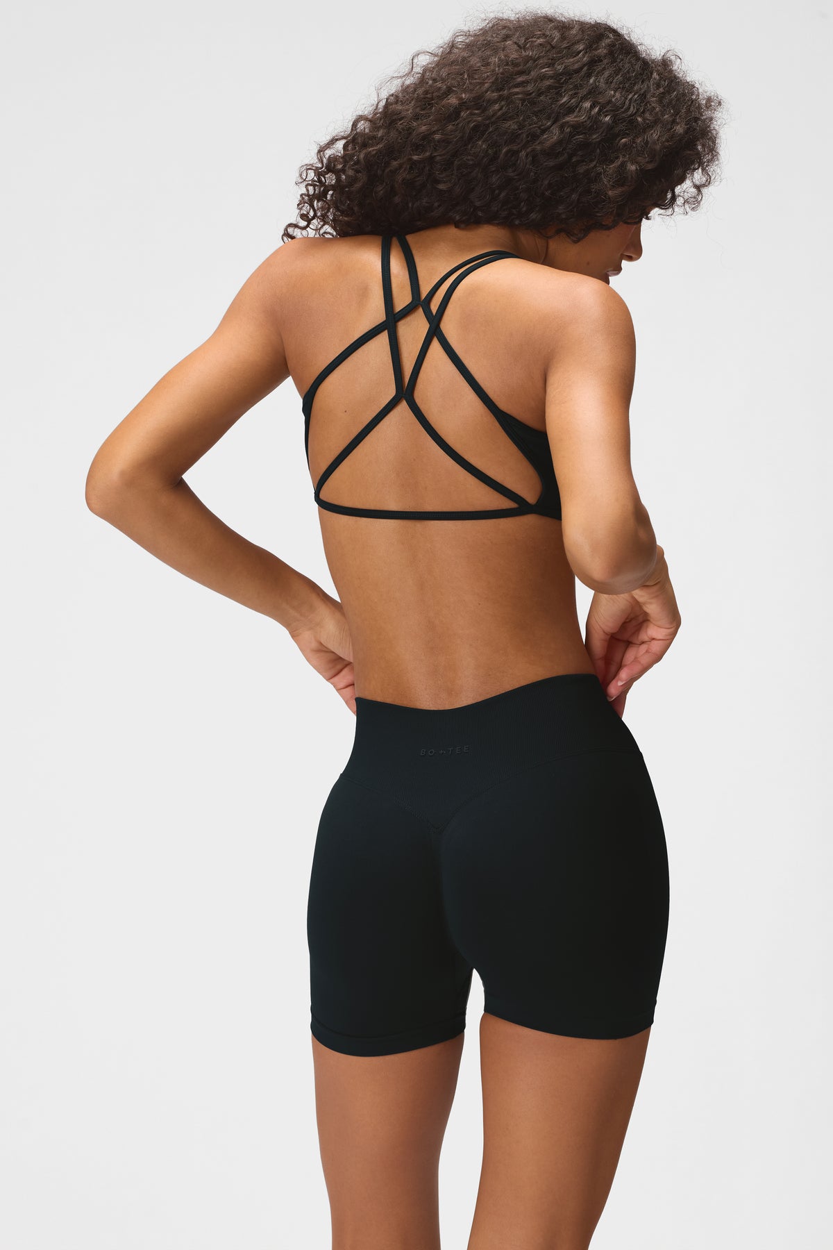 ⁣⁢Nahtlose Shorts in Schwarz⁤⁣
