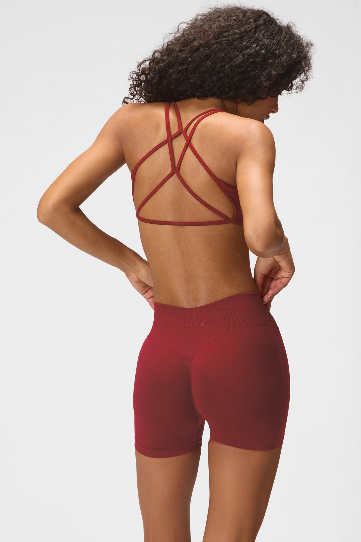 ⁣⁢Nahtlose Shorts in Dark Cherry⁤⁣