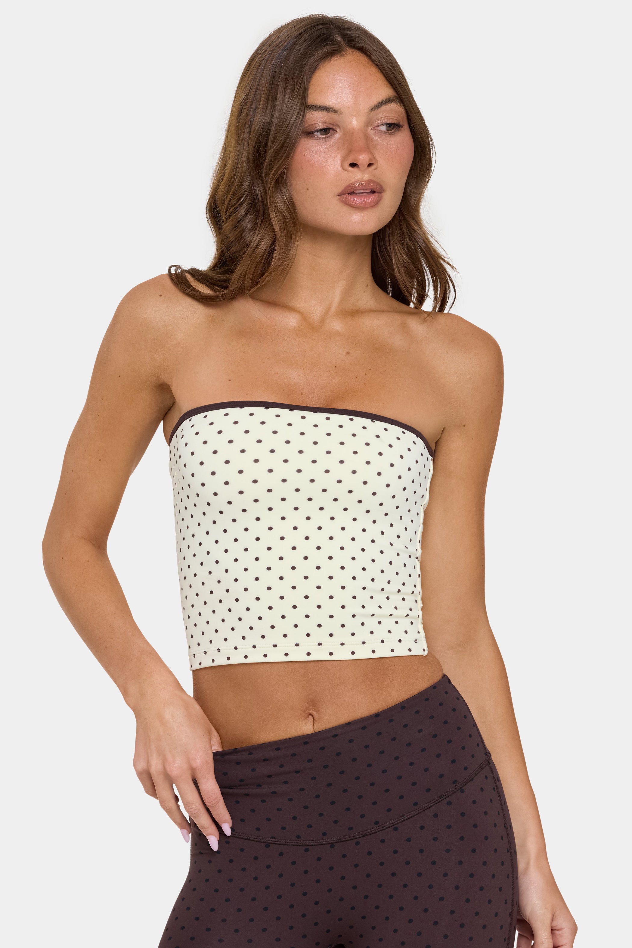 Soft Active Bandeau Top in Cookie Butter - 1