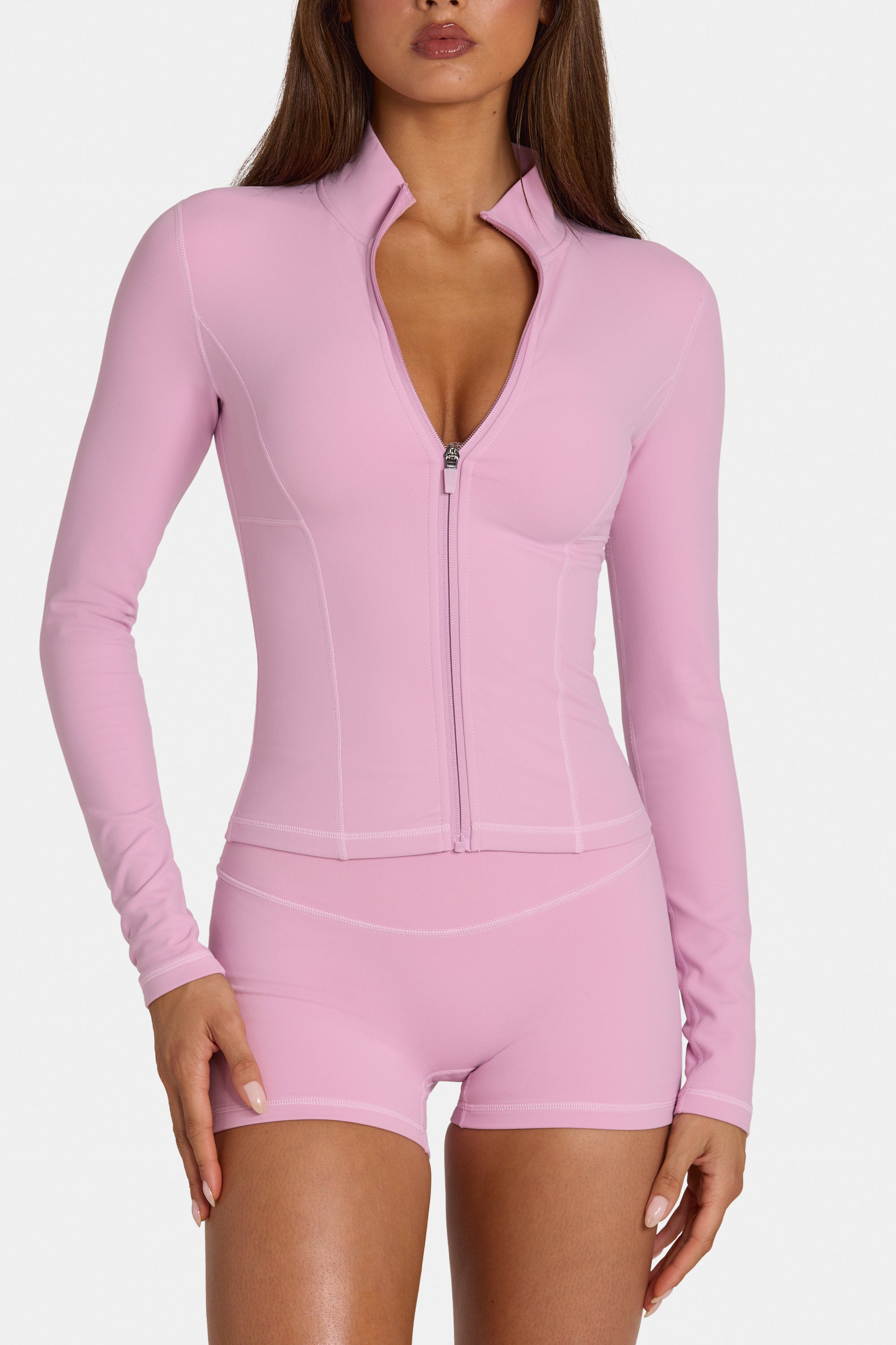 Soft Active Zip-Up Jacket in Sweet Pink