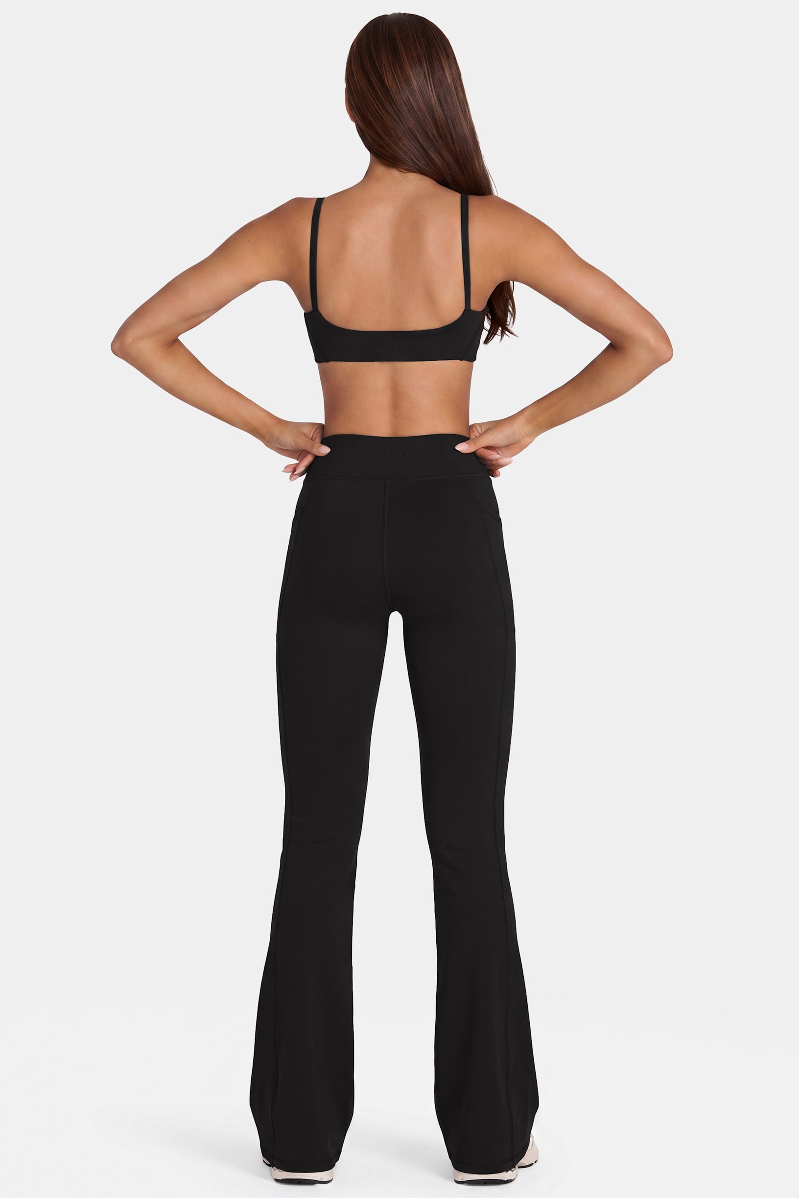 Soft Active V-Waist Flared Leggings in Black - 2