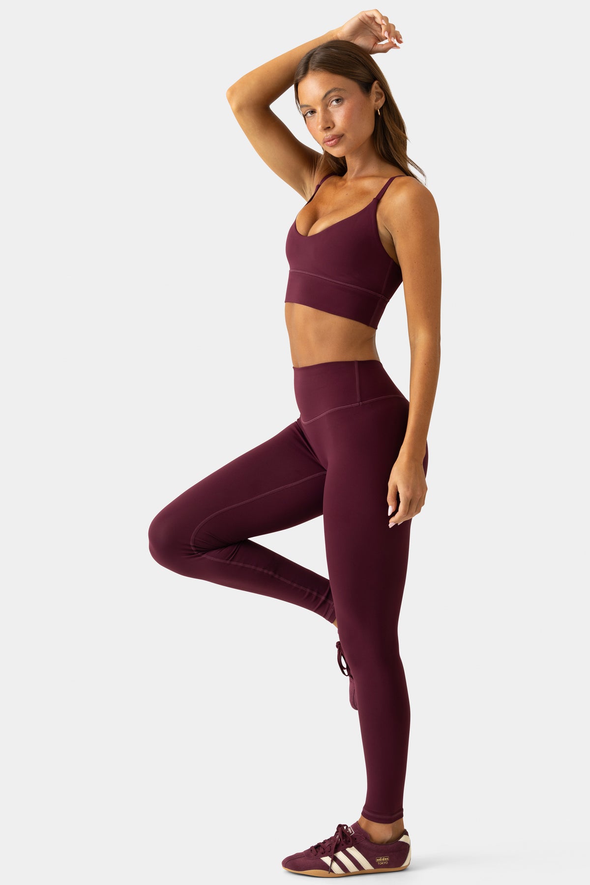 Soft Active Full-Length Leggings in Burgundy