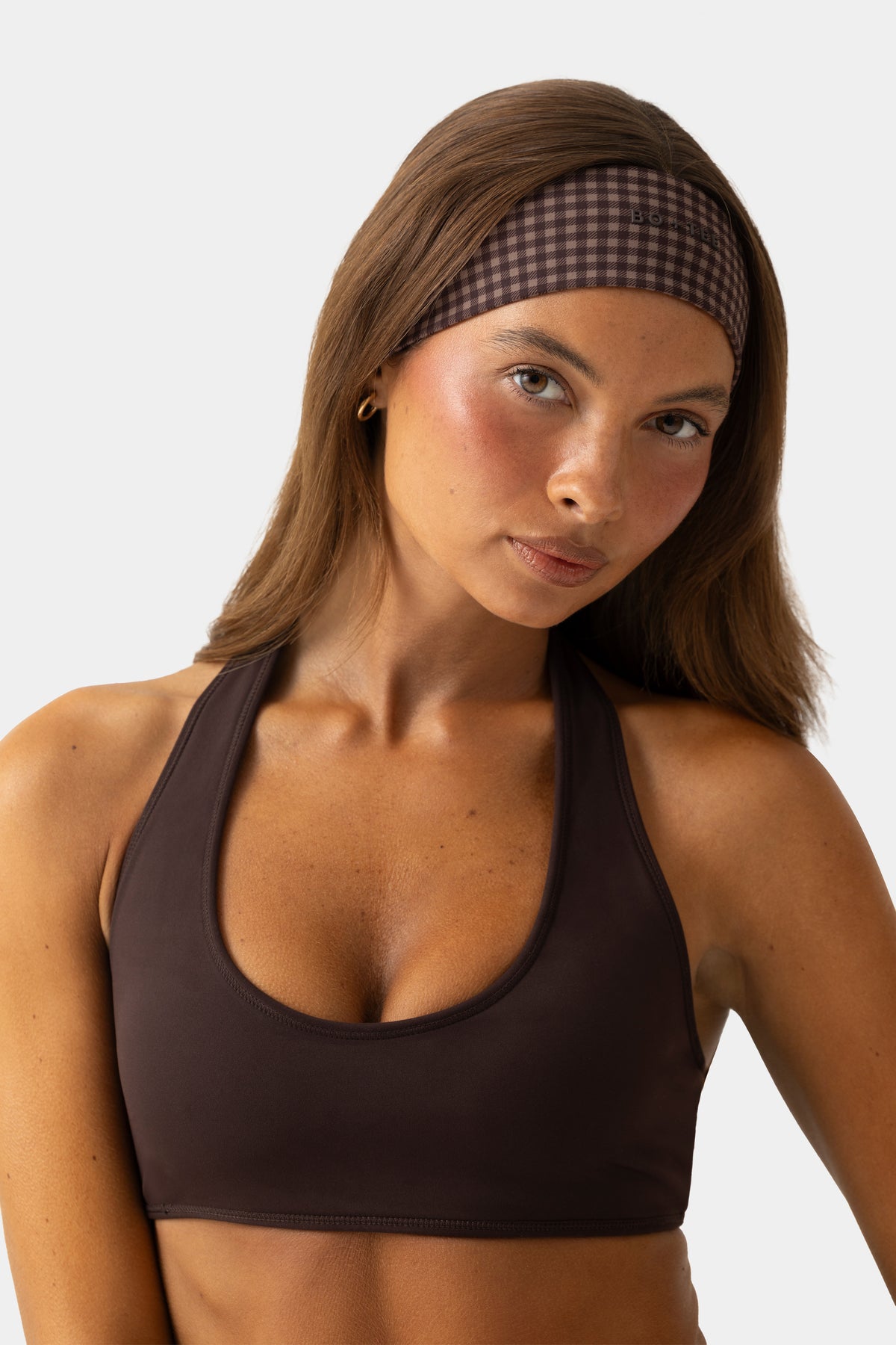 Soft Active Headband 2-Pack in Espresso Gingham - 2