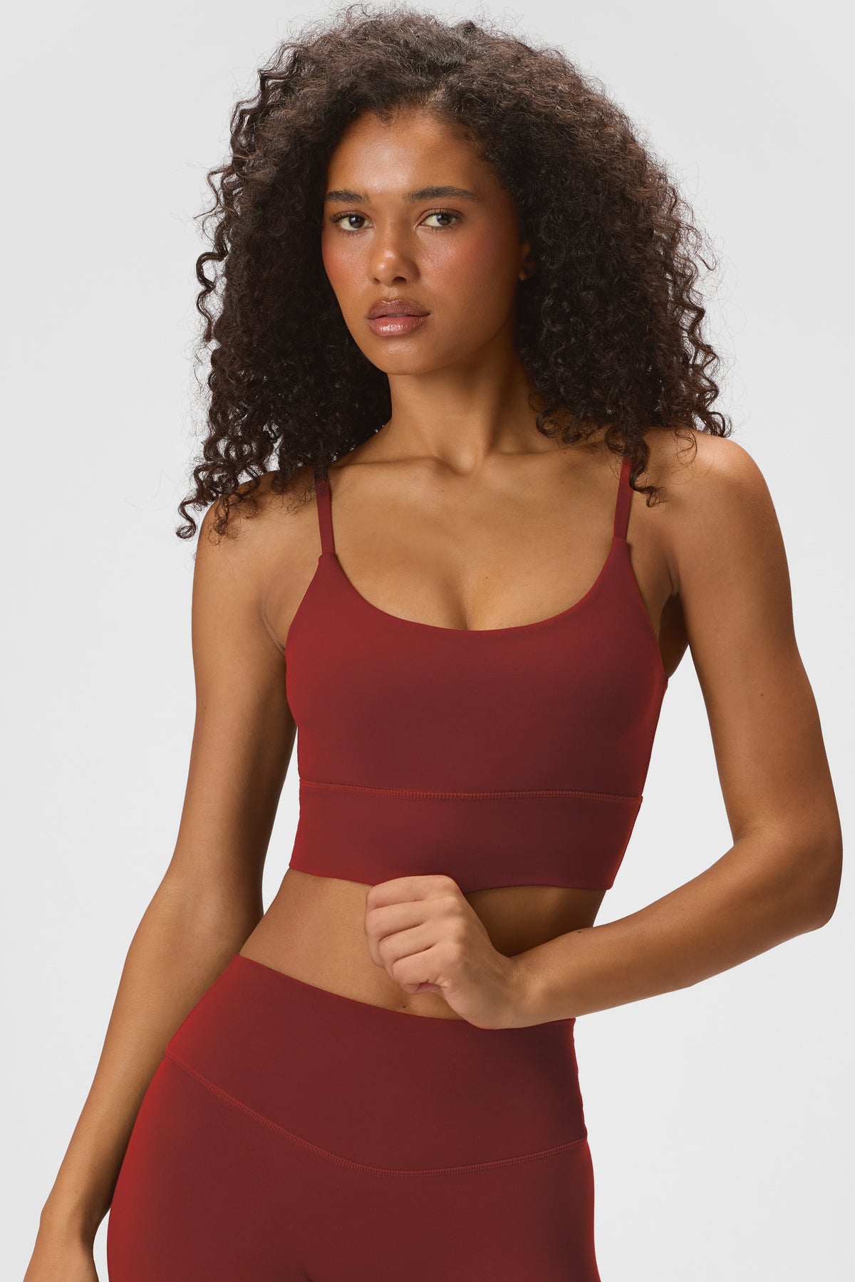 Soft Active High-Impact Sports Bra in Dark Cherry - 1