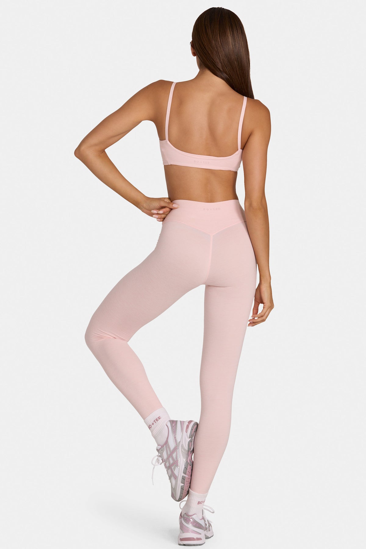 Soft Active Full-Length Leggings in Blush Marl - 2