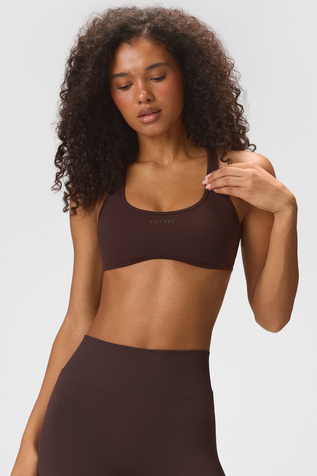 Soft Active Low-Impact Sports Bra in Espresso - 1