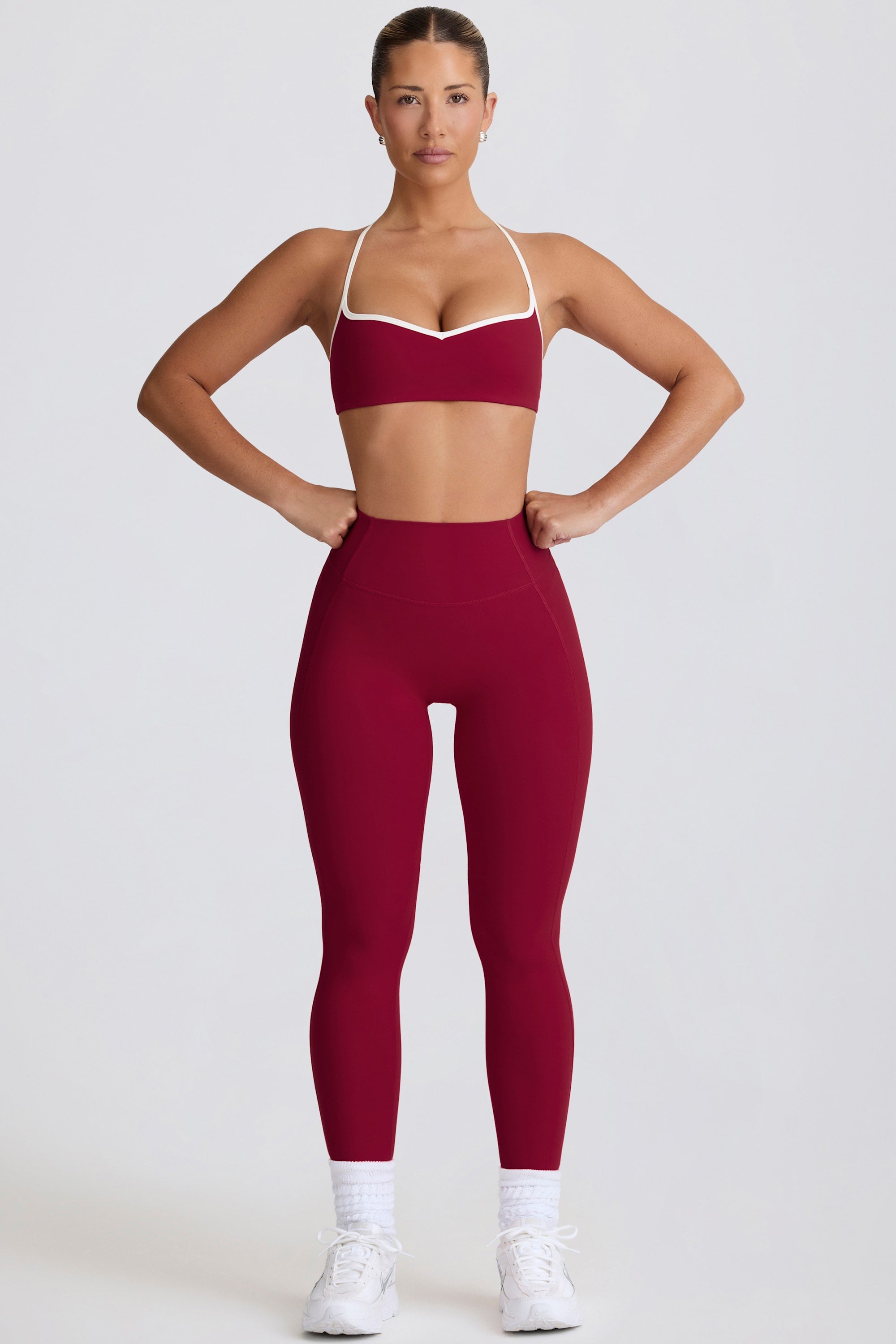 Soft Active Mid-Rise Leggings in Cherry