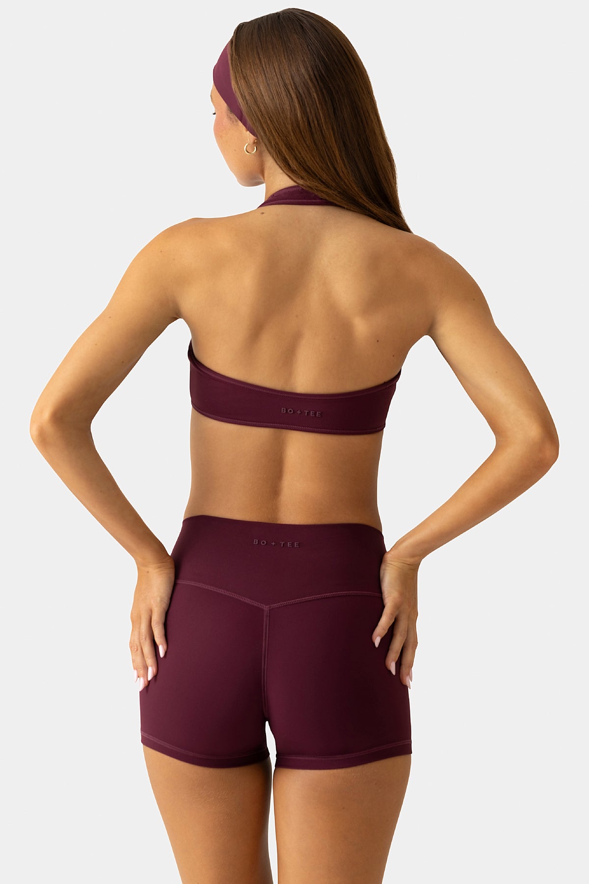 Soft Active Mini Shorts in Plum - 2