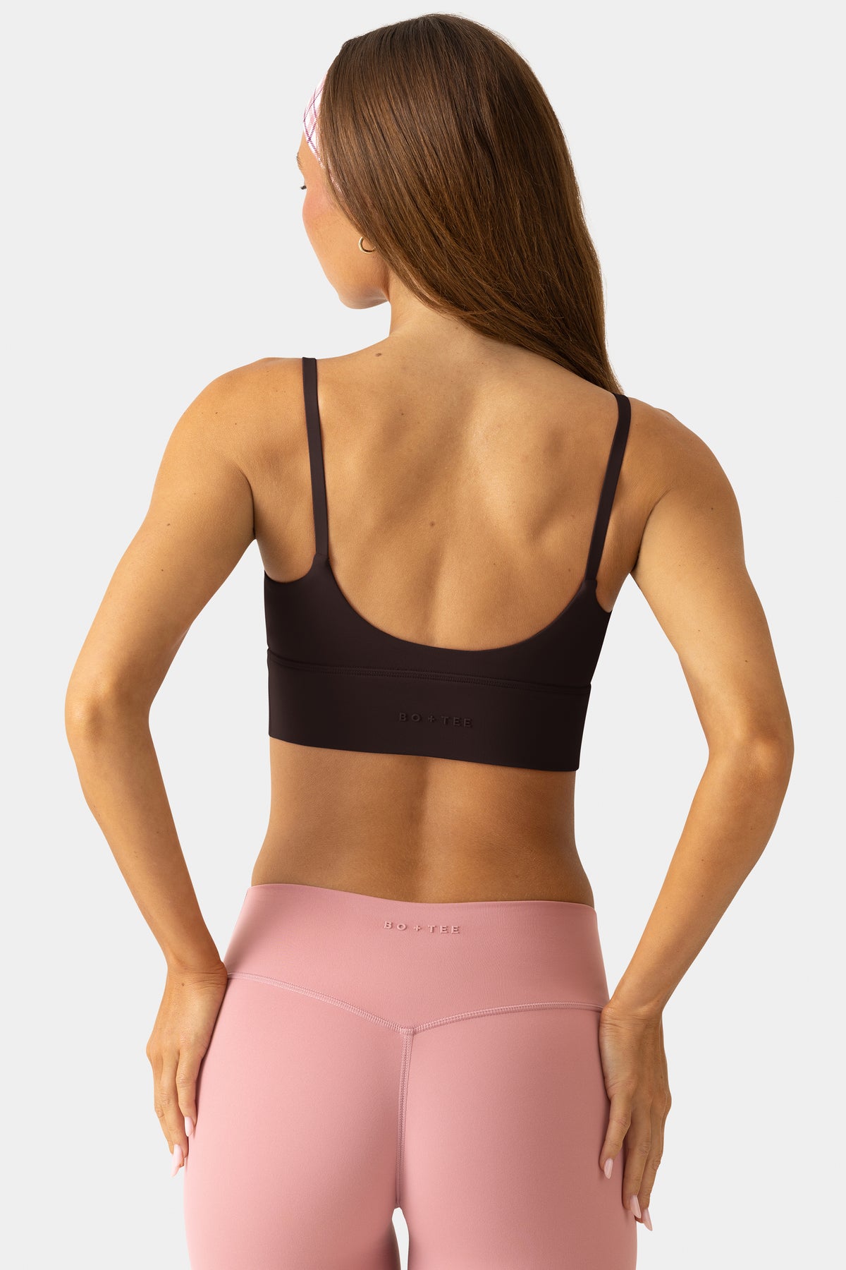 Soft Active Scoop-Neck Sports Bra in Espresso - 2