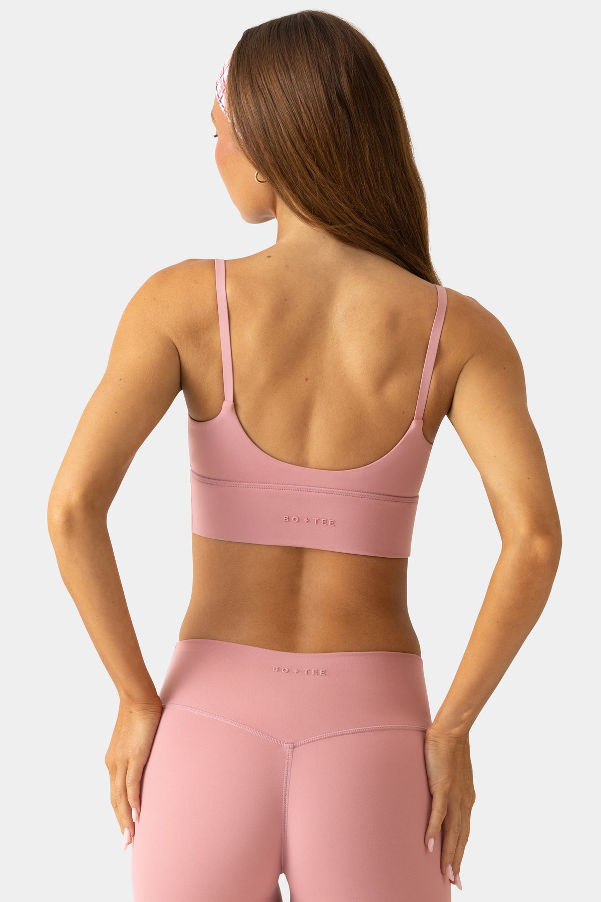 Soft Active Scoop-Neck Sports Bra in Berry