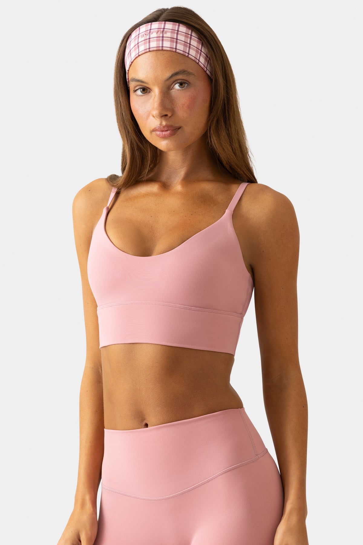Soft Active Scoop-Neck Sports Bra in Berry