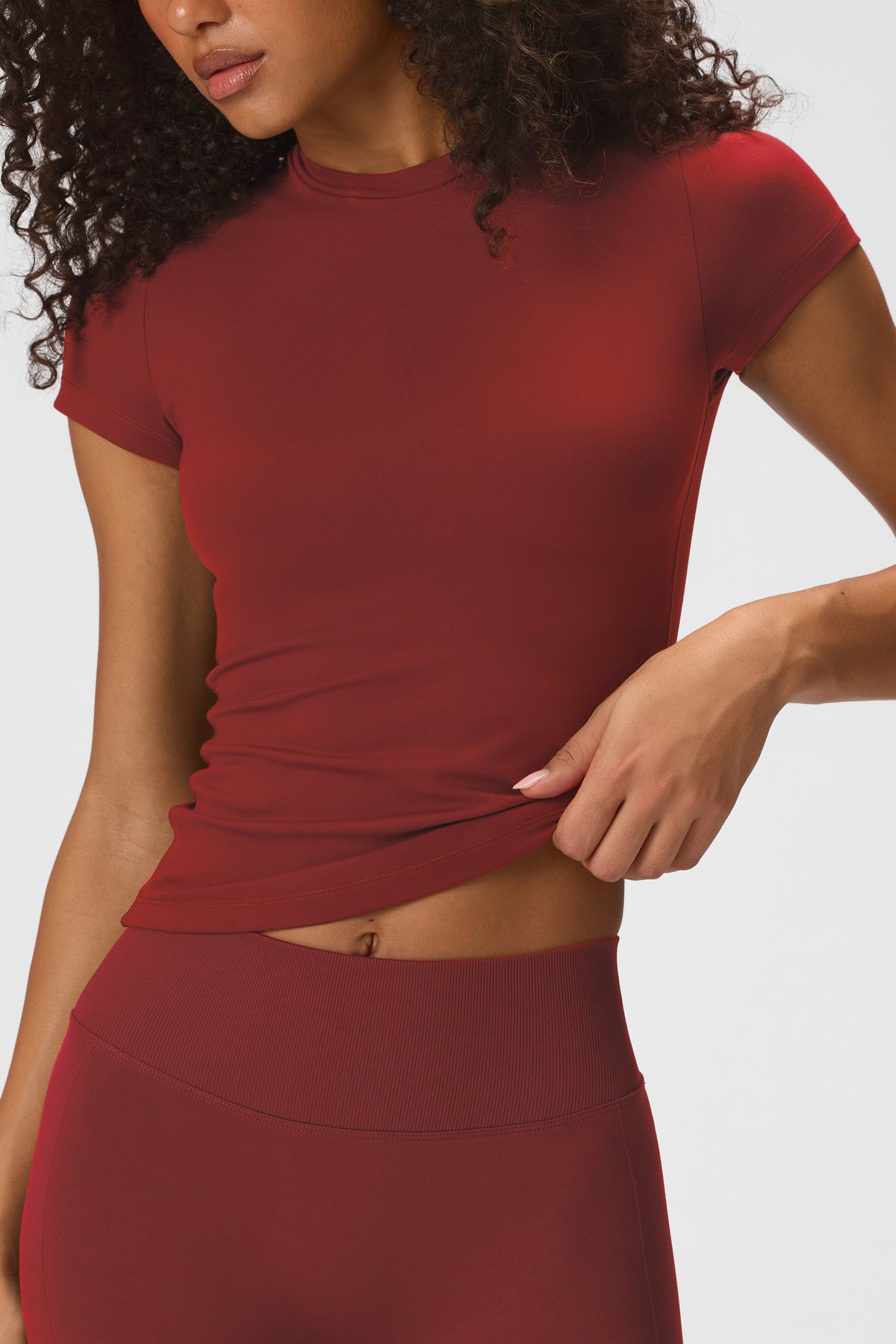 ⁣⁢Soft Active Kurzarmshirt in Dark Cherry⁤⁣