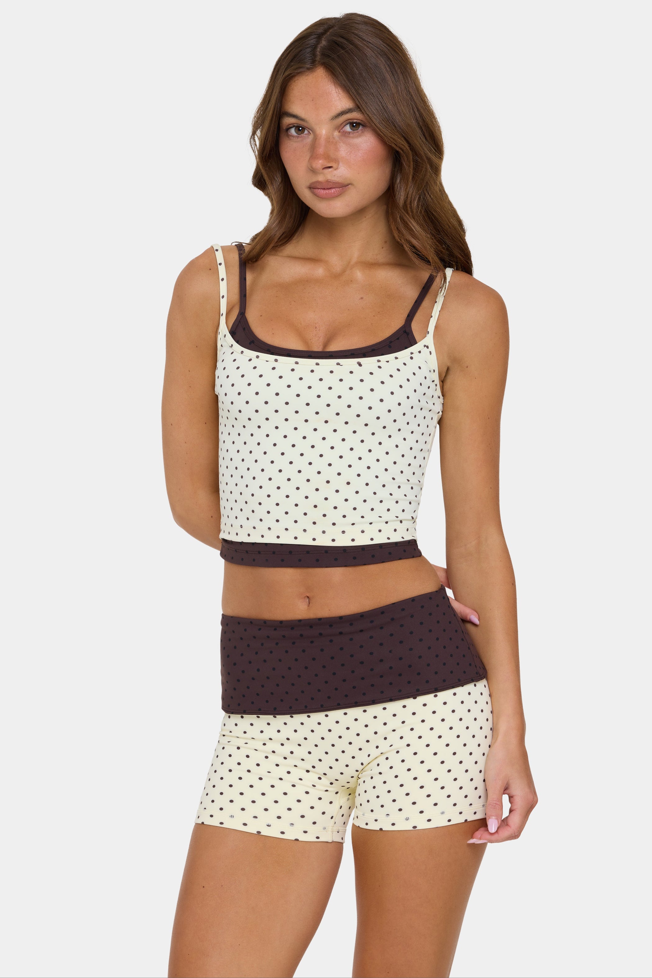 Soft Active Double-Layer Tank Top in Cookie Butter - 1