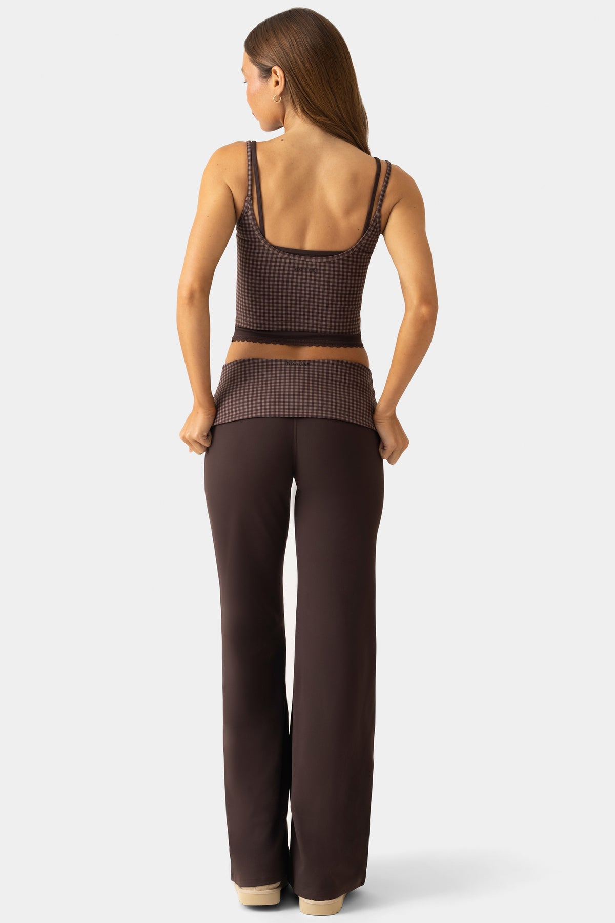 Soft Active Wide-Leg Trousers in Espresso - 2