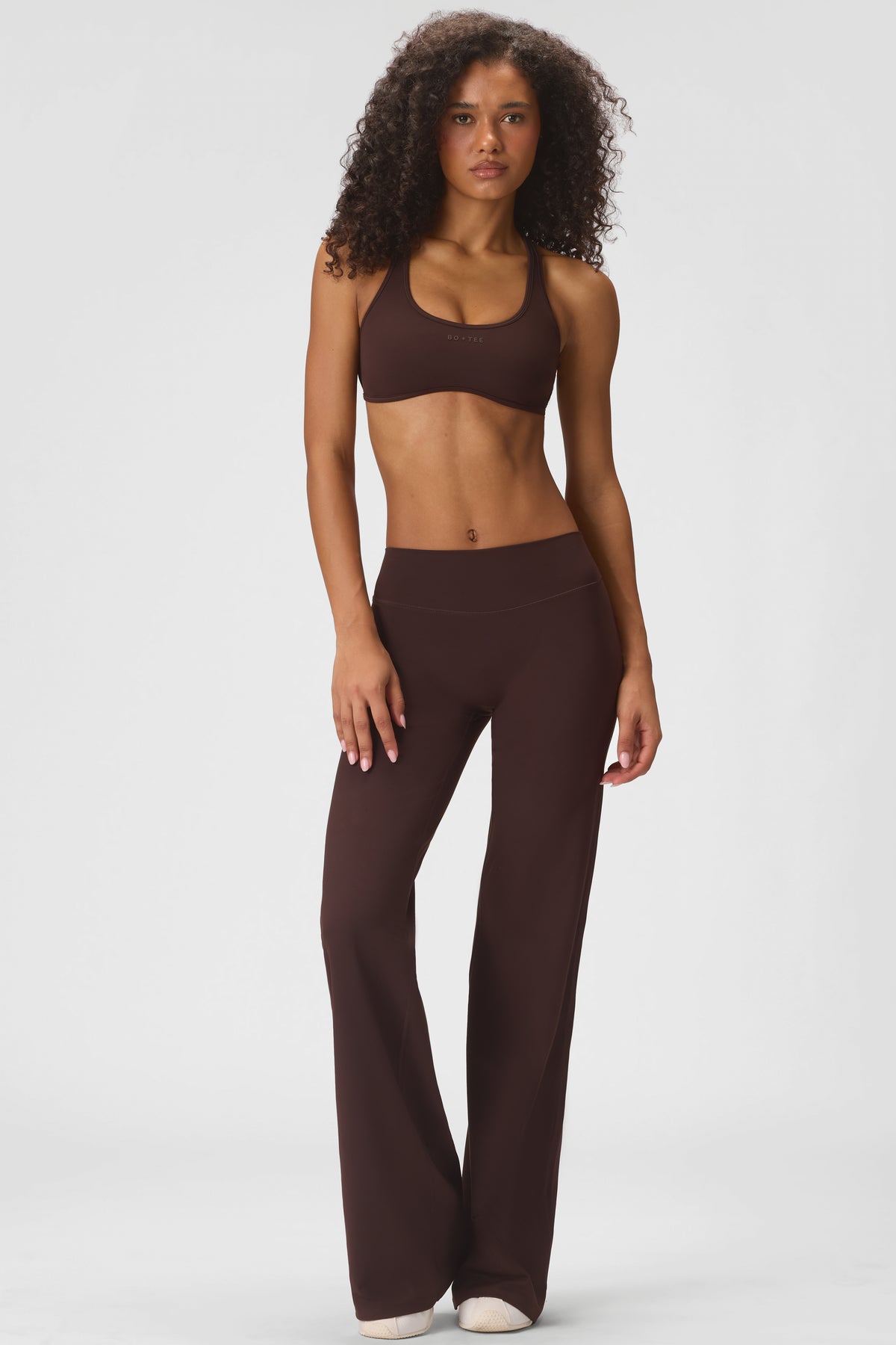 Soft Active Wide-Leg Trousers in Espresso - 2