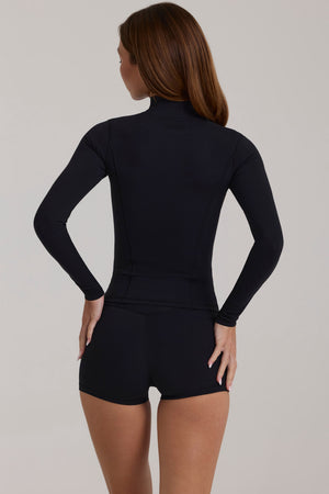 Soft Active Zip-Up Jacket in Black