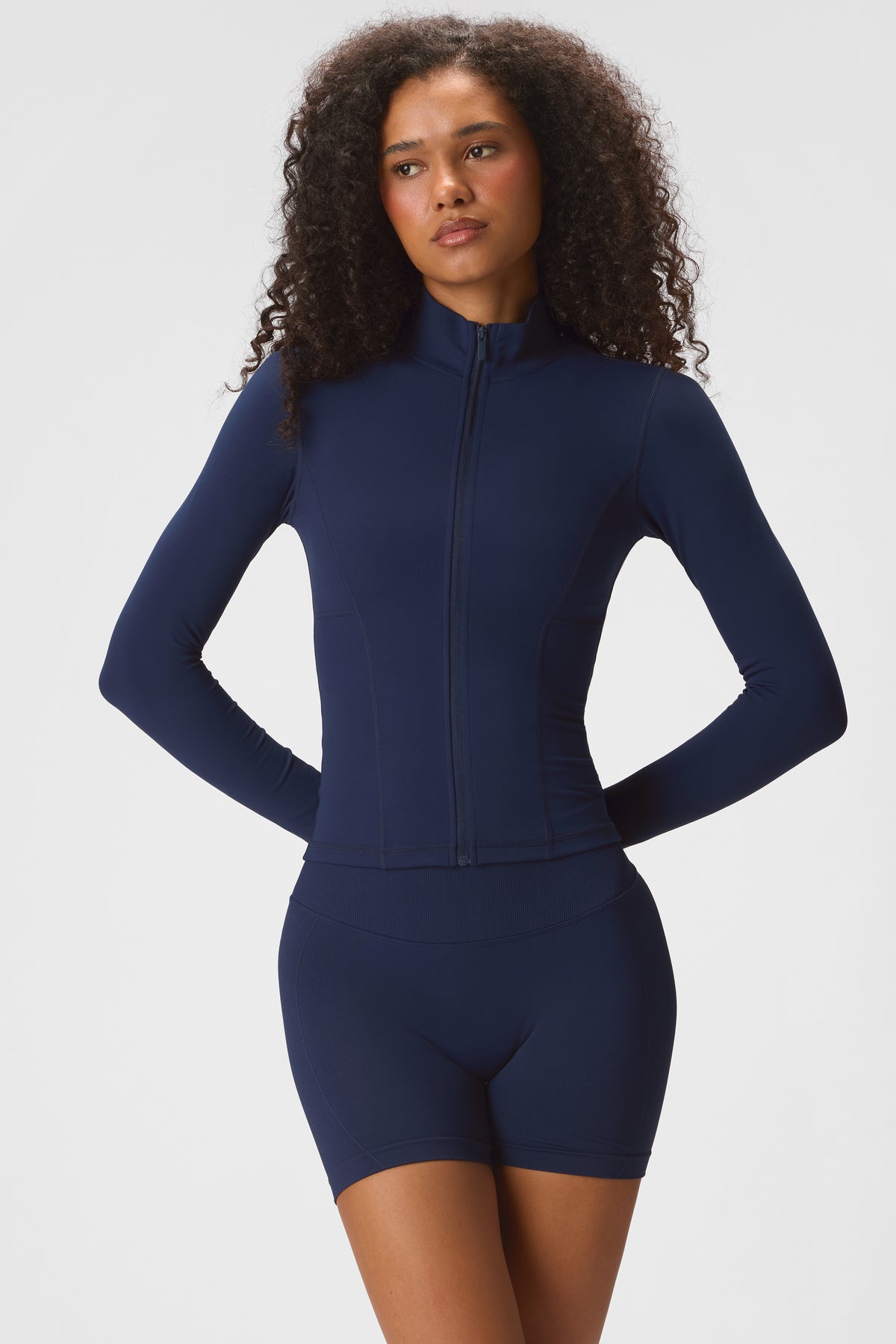 Soft Active Zip-Up Jacket in Midnight Navy - 1