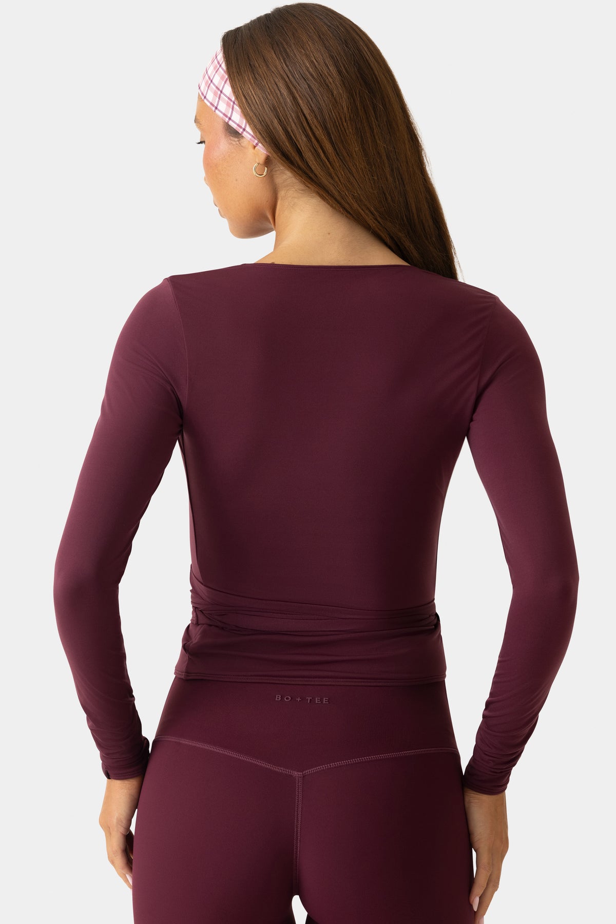 Soft Jersey Wrap Top in Plum