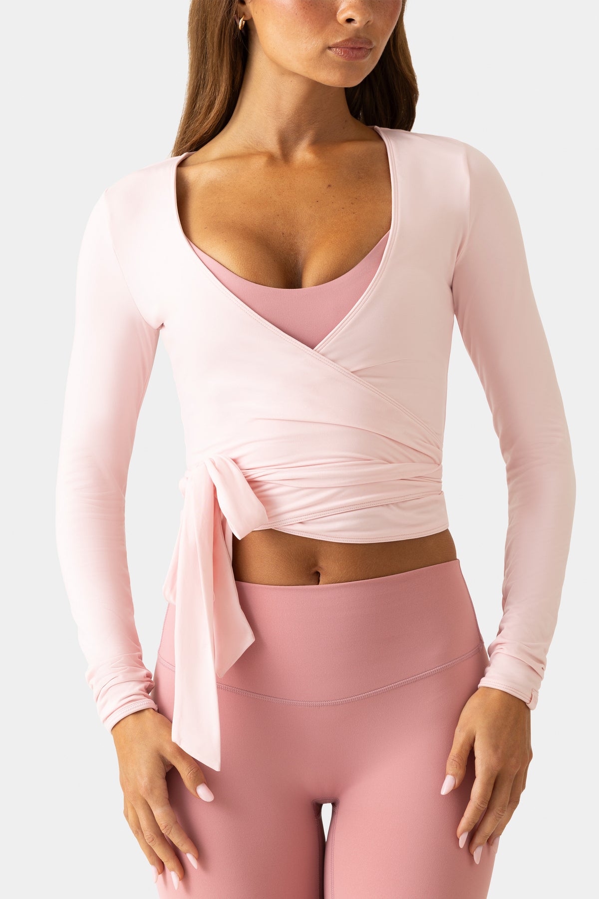 Soft Jersey Wrap Top in Ballet
