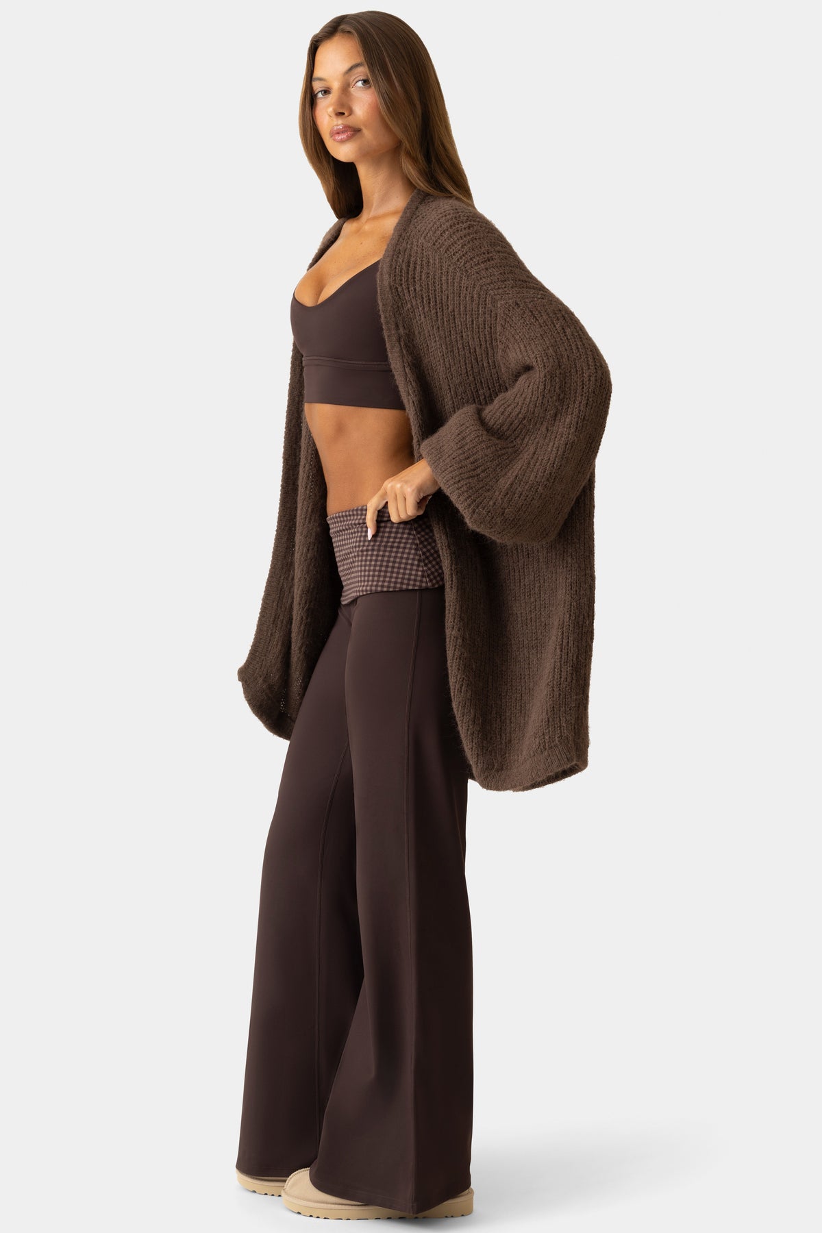 Soft Knit Cardigan in Espresso