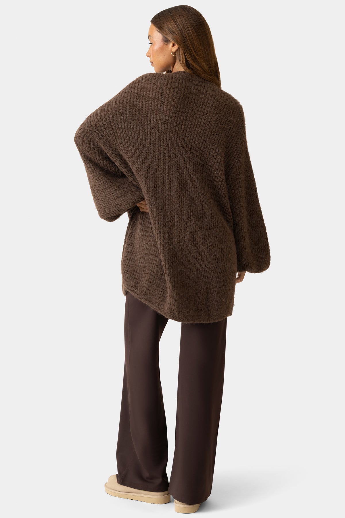 Soft Knit Cardigan in Espresso - 2