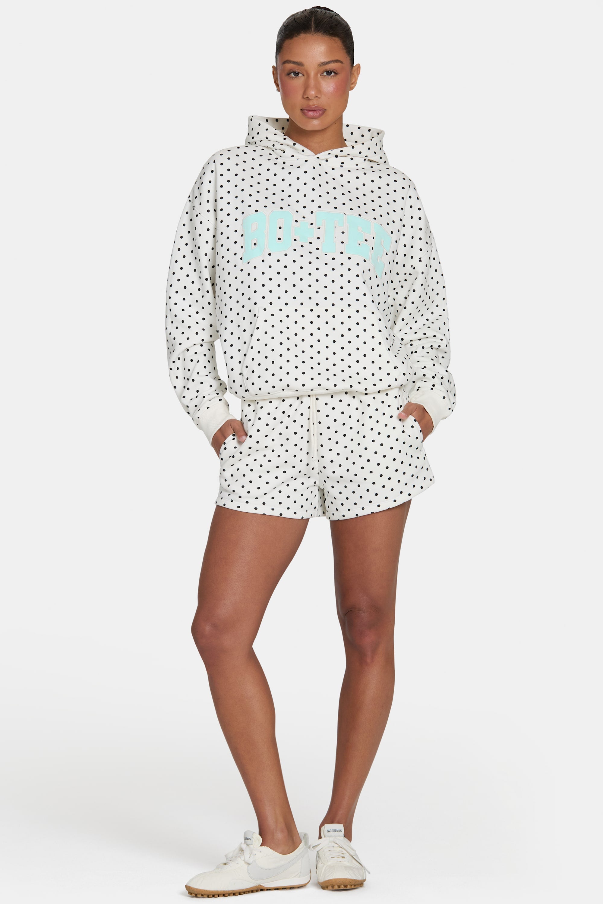 Sweat Shorts in Coconut Polka Dot